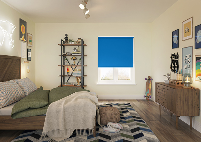Trinity (FR Blackout), Cerulean - Twist&Fit Roller Blind - Image 8